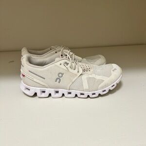 On Running Women's Athletic Shoes - Cream and White